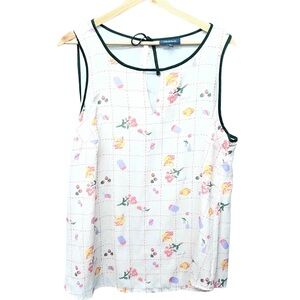 Modcloth Floral Sleeveless Pull Over Top Tie in the back Size 1XL